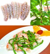 孪豆角炒直虾仁