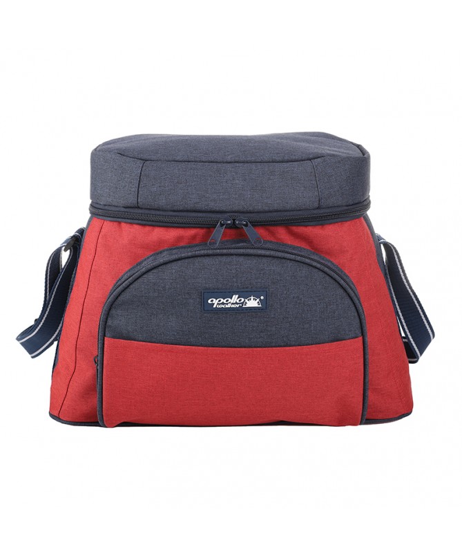 cooler bag with shoulder strap and front zip pocket