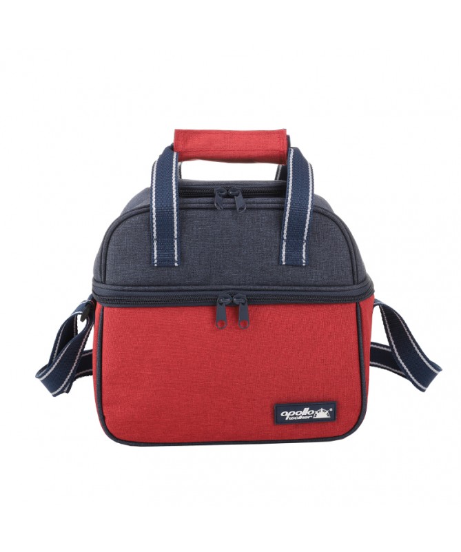 Lunch cooler bag with dual cooler compartment/shoulder strap/carrying handle