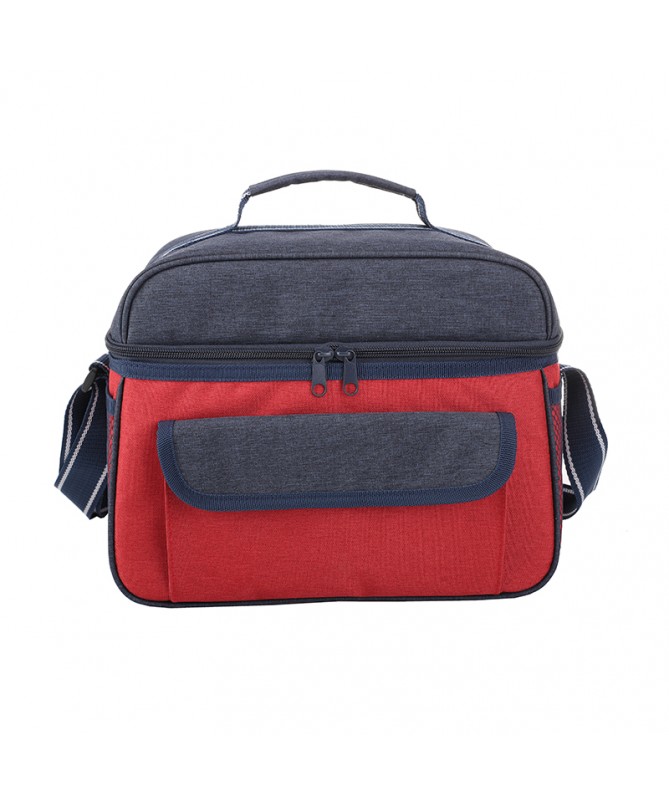 Lunch cooler bag with cooler compartment/shoulder strap/carrying handle