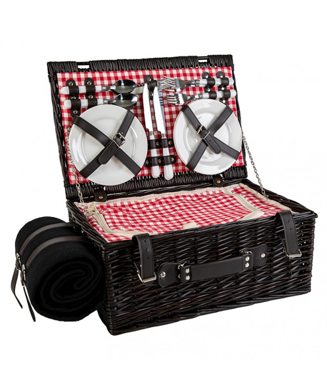 4 PERSON PICNIC WICKER BASKET