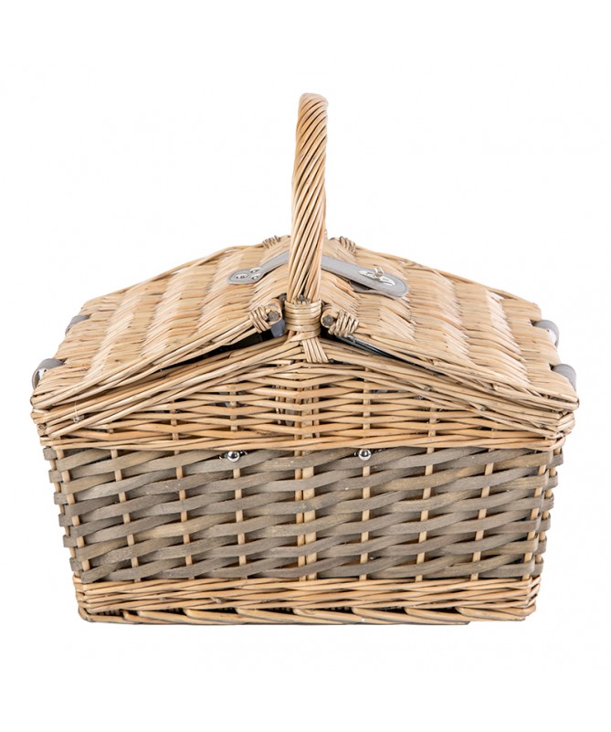 2 PERSON PICNIC BASKET WITH COOLER COMPARTMENT